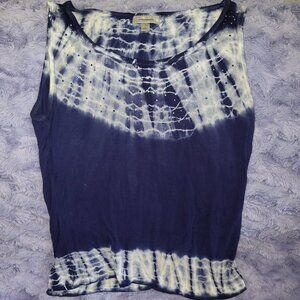 Blue Tie Die Rhinestone Tank top
